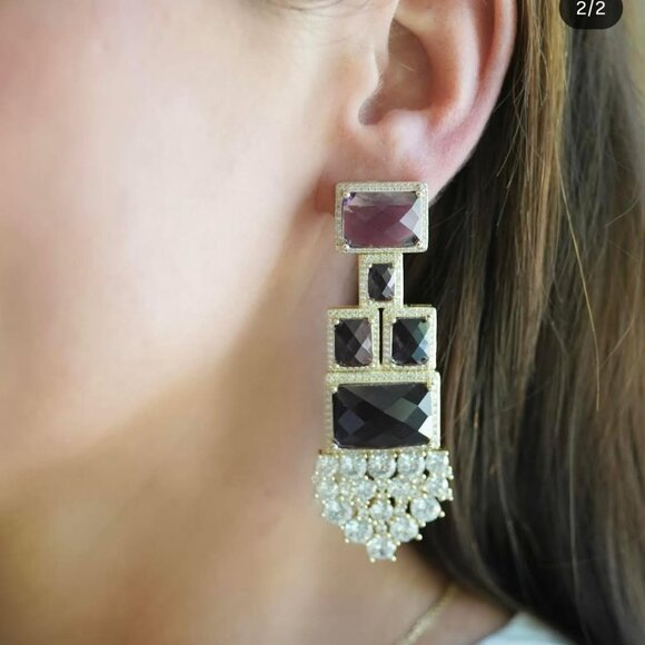 Stunning Nicola BathieArt Deco Earrings - Picture 7 of 10